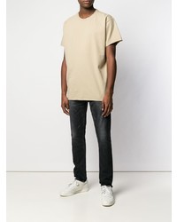 hellbeige T-Shirt mit einem Rundhalsausschnitt von John Elliott