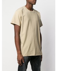 hellbeige T-Shirt mit einem Rundhalsausschnitt von John Elliott