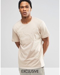 hellbeige T-Shirt mit einem Rundhalsausschnitt von Puma
