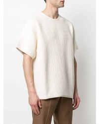 hellbeige T-Shirt mit einem Rundhalsausschnitt von Jil Sander