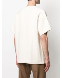 hellbeige T-Shirt mit einem Rundhalsausschnitt von Jil Sander