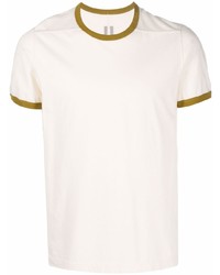 hellbeige T-Shirt mit einem Rundhalsausschnitt von Rick Owens