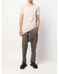 hellbeige T-Shirt mit einem Rundhalsausschnitt von Rick Owens