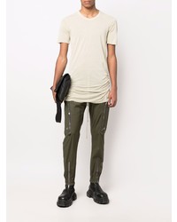 hellbeige T-Shirt mit einem Rundhalsausschnitt von Rick Owens