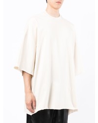 hellbeige T-Shirt mit einem Rundhalsausschnitt von Rick Owens