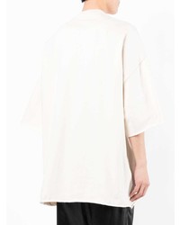 hellbeige T-Shirt mit einem Rundhalsausschnitt von Rick Owens