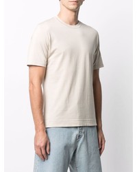 hellbeige T-Shirt mit einem Rundhalsausschnitt von Fedeli