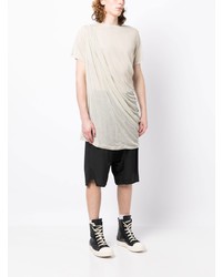 hellbeige T-Shirt mit einem Rundhalsausschnitt von Rick Owens DRKSHDW