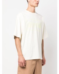 hellbeige T-Shirt mit einem Rundhalsausschnitt von MSGM