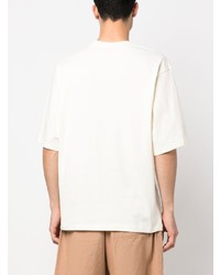 hellbeige T-Shirt mit einem Rundhalsausschnitt von MSGM