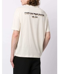 hellbeige T-Shirt mit einem Rundhalsausschnitt von Emporio Armani