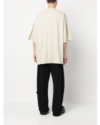 hellbeige T-Shirt mit einem Rundhalsausschnitt von Rick Owens DRKSHDW