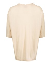 hellbeige T-Shirt mit einem Rundhalsausschnitt von Costumein