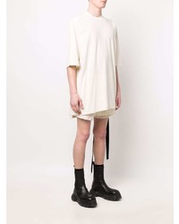 hellbeige T-Shirt mit einem Rundhalsausschnitt von Rick Owens