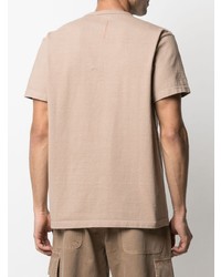 hellbeige T-Shirt mit einem Rundhalsausschnitt von Fortela