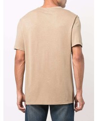 hellbeige T-Shirt mit einem Rundhalsausschnitt von Officine Generale