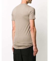 hellbeige T-Shirt mit einem Rundhalsausschnitt von Rick Owens