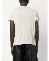 hellbeige T-Shirt mit einem Rundhalsausschnitt von Rick Owens