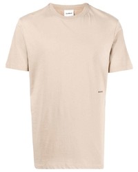hellbeige T-Shirt mit einem Rundhalsausschnitt von Soulland