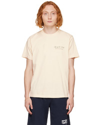 hellbeige T-Shirt mit einem Rundhalsausschnitt von Sporty & Rich