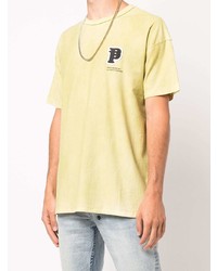 hellbeige T-Shirt mit einem Rundhalsausschnitt von purple brand