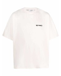 hellbeige T-Shirt mit einem Rundhalsausschnitt von Sunnei