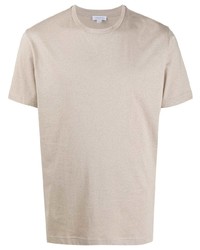 hellbeige T-Shirt mit einem Rundhalsausschnitt von Sunspel