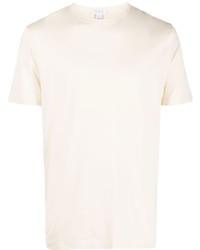 hellbeige T-Shirt mit einem Rundhalsausschnitt von Sunspel