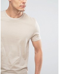 hellbeige T-Shirt mit einem Rundhalsausschnitt von Asos
