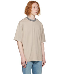 hellbeige T-Shirt mit einem Rundhalsausschnitt von Acne Studios