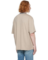 hellbeige T-Shirt mit einem Rundhalsausschnitt von Acne Studios