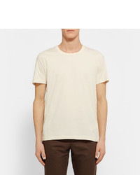 hellbeige T-Shirt mit einem Rundhalsausschnitt von Maison Margiela