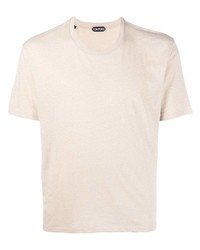 hellbeige T-Shirt mit einem Rundhalsausschnitt von Tom Ford