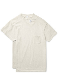 hellbeige T-Shirt mit einem Rundhalsausschnitt von Velva Sheen