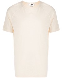 hellbeige T-Shirt mit einem Rundhalsausschnitt von YMC