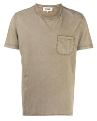 hellbeige T-Shirt mit einem Rundhalsausschnitt von YMC