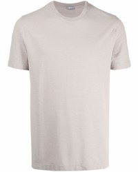 hellbeige T-Shirt mit einem Rundhalsausschnitt von Zanone