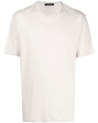 hellbeige T-Shirt mit einem Rundhalsausschnitt von Zegna