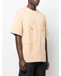 hellbeige T-Shirt mit einem Rundhalsausschnitt von Jil Sander