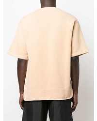 hellbeige T-Shirt mit einem Rundhalsausschnitt von Jil Sander