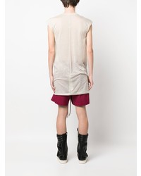 hellbeige T-Shirt mit einem V-Ausschnitt von Rick Owens