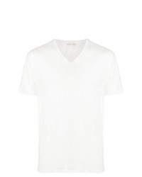 hellbeige T-Shirt mit einem V-Ausschnitt von Etro