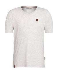 hellbeige T-Shirt mit einem V-Ausschnitt von Naketano