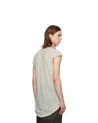 hellbeige T-Shirt mit einem V-Ausschnitt von Rick Owens