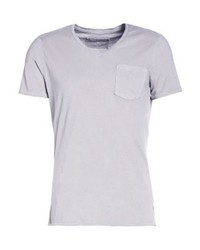 hellbeige T-Shirt mit einem V-Ausschnitt von True Religion