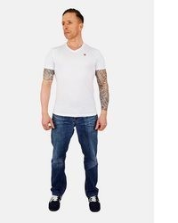 hellbeige T-Shirt mit einem V-Ausschnitt von U.S. Polo Assn.