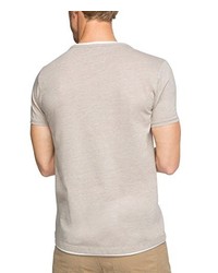 hellbeige T-shirt mit einer Knopfleiste von Esprit