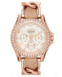 hellbeige Uhr von Fossil