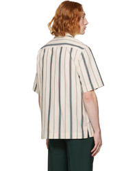 hellbeige vertikal gestreiftes Kurzarmhemd von Paul Smith