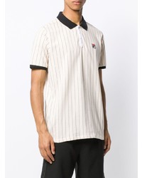 hellbeige vertikal gestreiftes Polohemd von Fila